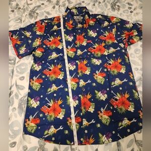 Dixon Snap-on Blue Floral Short Sleeve Shirt